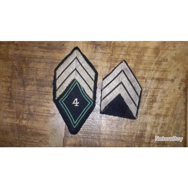 paire de galons de bras de sergent chef a identifier
