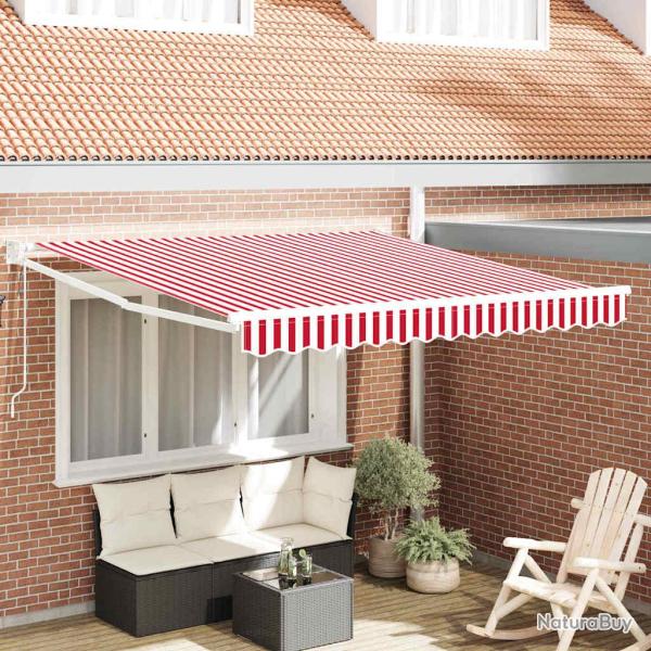 Auvent r�tractable Rouge 300 x 250 cm Polyester et m�tal