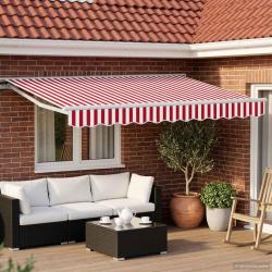 Auvent r&eacute;tractable &eacute;lectrique Rouge et Blanc 3 x 2,5 m