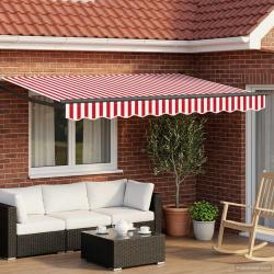 Auvent r&eacute;tractable &eacute;lectrique Rouge et blanc 3 x 2,5 m