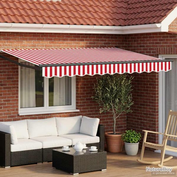 Auvent r�tractable �lectrique Rouge et blanc 3 x 2,5 m