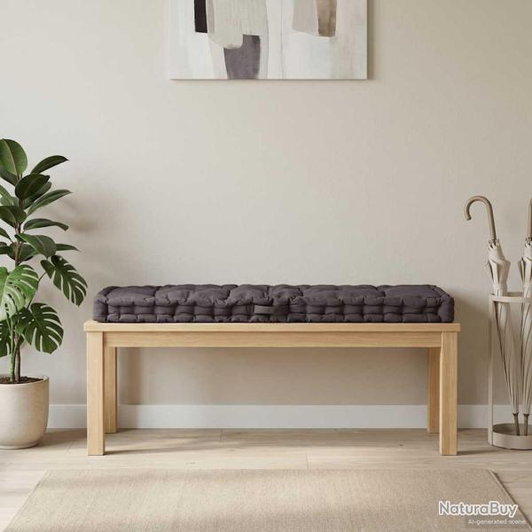 Coussin de plancher de palette Coton 120x40x7 cm Anthracite