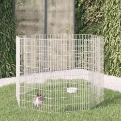 Enclos pour animaux en libert&eacute; 8 panneaux 54 x 100 cm Fer galvanis&eacute;
