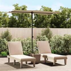 Parasol de avec m&acirc;t en aluminium 180x110 cm taupe