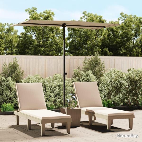 Parasol de avec m�t en aluminium 180x110 cm taupe