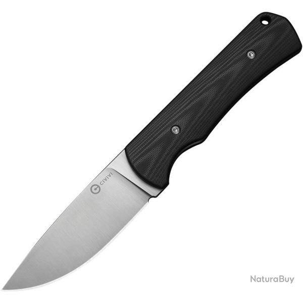 Couteau Fixe Civivi Jencks Lame Acier 14C28N Manche G10 Noir �tui Kydex CIVC240511