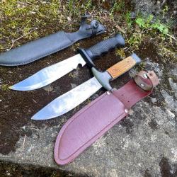 Deux couteaux: Chasse, scout, plong&eacute;e.