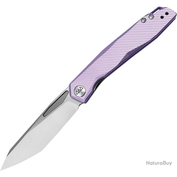Couteau Wixco Fenix Liner Lock Lame Acier N690 Tanto Manche Aluminium Violet Ball Bearing WXC21A
