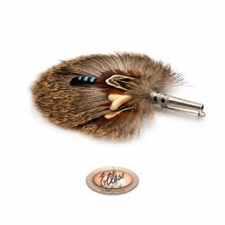 Broche - Plumes sur peau de cerf avec Dents - 11888 - Elless France