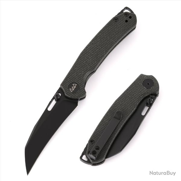 Couteau Wixco Wortex Liner Lock Lame Acier 14C28N Manche Micarta Noir WXC16A