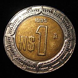 Mexique, piece de 1 peso de 1995 ttb bi-metal