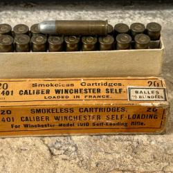 Boite originale de 20 cartouches .401 Winchester Self Loading WRACo