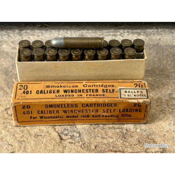 Boite originale de 20 cartouches .401 Winchester Self Loading WRACo