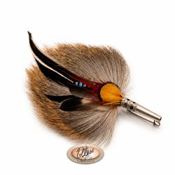 Broche - Plumes sur peau de cerf - Grande - 28488 - Elless France
