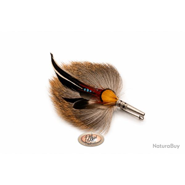 Broche - Plumes sur peau de cerf - Grande - 28488 - Elless France