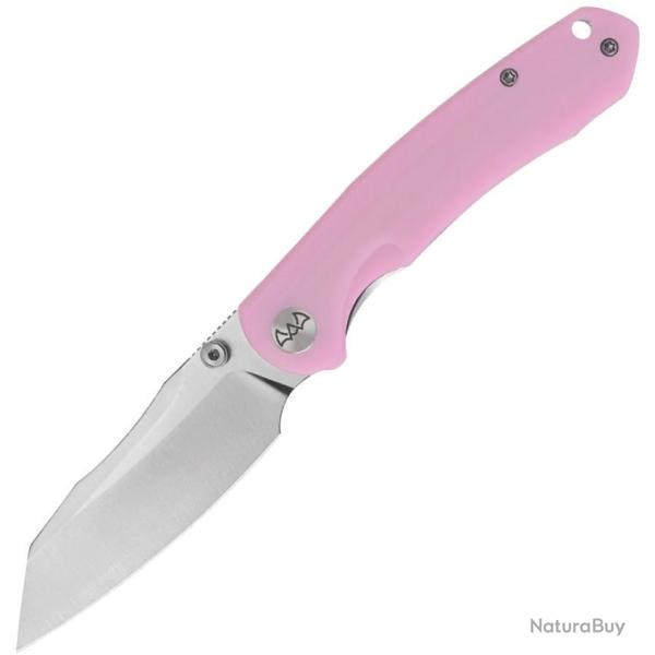 Couteau Wixco Axor Liner Lock Lame Acier 14C28N Sheepsfoot Manche G10 Rose WXC15E