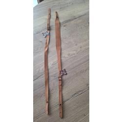 2 bretelles en cuir pour fusil de chasse