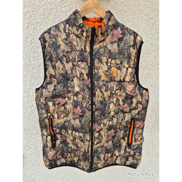 doudoune sans manche r�versible camo/orange