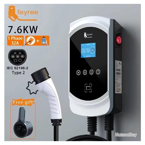 EV chargeur 32A 7.6KW v�hicule �lectrique chargeur de voiture EVSE Wallbox