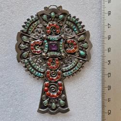 Croix pectorale argent massif sign&eacute;e Matilde Poulat