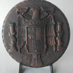 blason Franquiste en noyer WW2