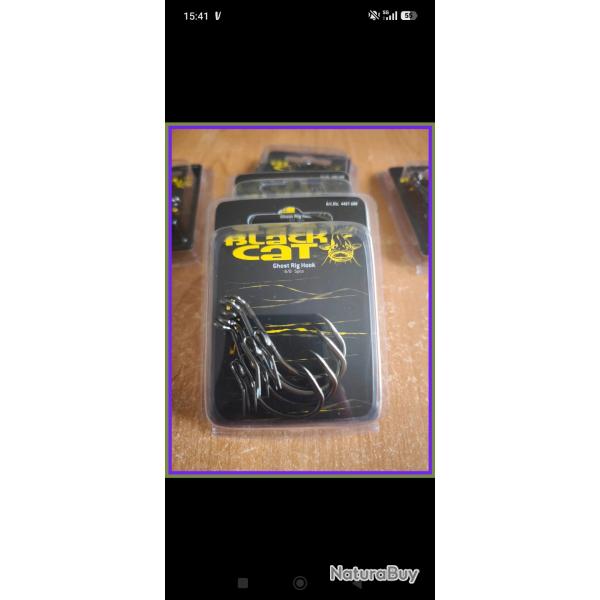 Lot de 5 paquet Black cat  Ghost rig hook 6/0