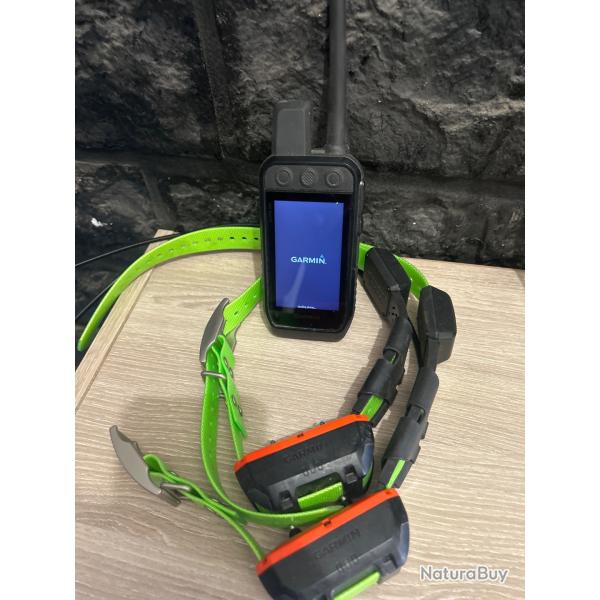 Garmin alpha 200 F plus avec 2 colliers + carte topographique