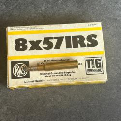 8 x 57 JRS - boite de 20 cartouches RWS &agrave; balle TIG 12.8 grammes