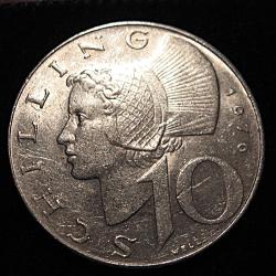 Autriche , piece de 10 schilling de 1976 ttb