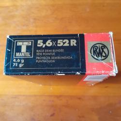 Cartouches RWS 5,6x52R , bo&icirc;te de 20 + 3