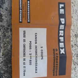 Notice d'utilisation du perfex &agrave; r&eacute;p&eacute;tition automatique de Manufrance Saint-&Eacute;tienne