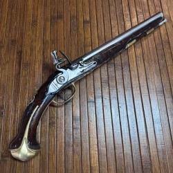 Grand pistolet d'Ar&ccedil;on d'Officier &agrave; silex Fran&ccedil;ais XVIIIe si&egrave;cle sign&eacute; SEDANT