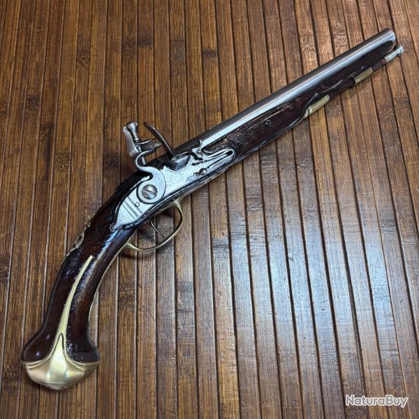 Grand pistolet d'Ar�on d'Officier � silex Fran�ais XVIIIe si�cle sign� SEDANT