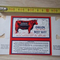 Bo&icirc;te publicitaire pour le suif de boeuf des ann&eacute;es 1940