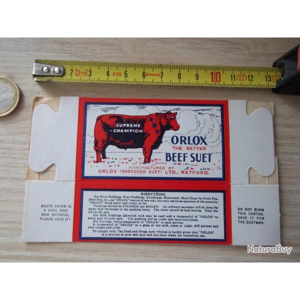 Bo�te publicitaire pour le suif de boeuf des ann�es 1940
