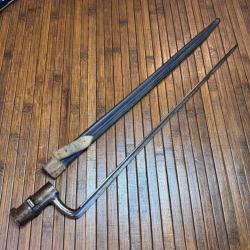 BA&Iuml;ONNETTE 1822 AVEC RARE FOURREAU TR&Egrave;S BELLE &Eacute;TAT XlX &Eacute;ME RESTAURATION