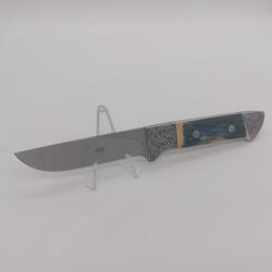 Couteau chasse AVR int&eacute;gral mammouth bleu splendide