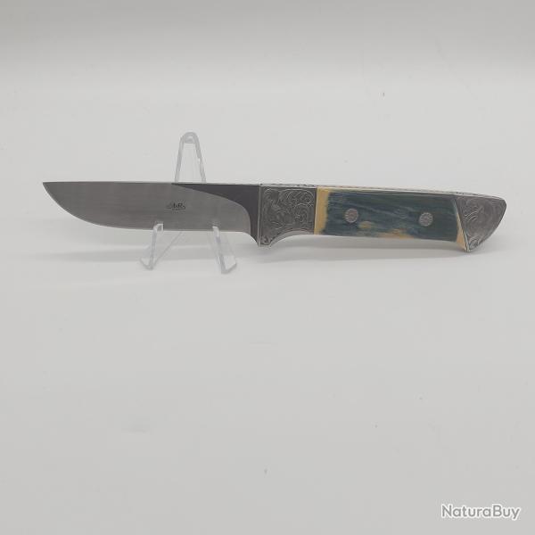 Couteau chasse AVR int�gral mammouth bleu splendide