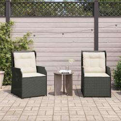 Banc de 2 pcs Noir polyrotin