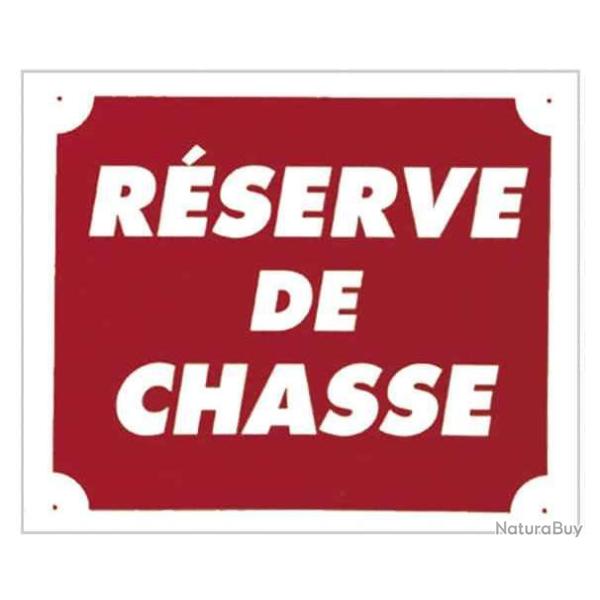 PANNEAU ''RESERVE DE CHASSE'' 30 X 25 CM ALU
