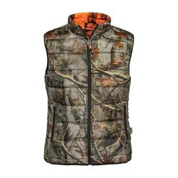Gilet chasse warm reversible M CAMO BLAZE/FOREST