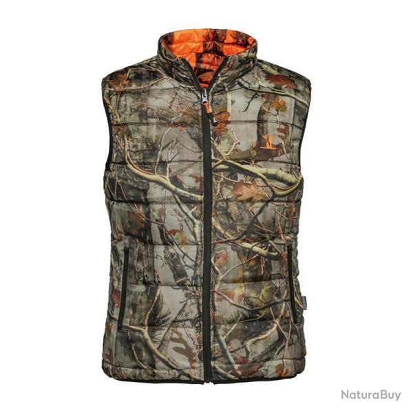 Gilet chasse warm reversible M CAMO BLAZE/FOREST