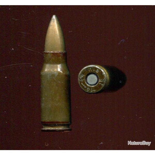 7.92 x 33 kurz Sturmgewehr - Allemagne 1944 - balle cuivre - marquage : hla 44