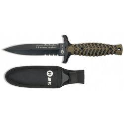 COUTEAU DE BOTTE K25 DOUBLE TRANCHANT VERT