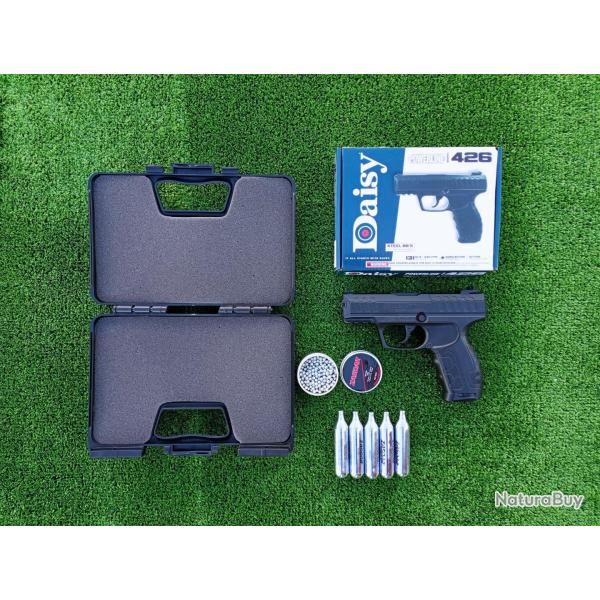 Pistolet Daisy Powerline 426 Bbs Acier 4,5 mm , 430 Fps ,131 m/seg. + 500 billes + Mallette