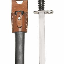Ba&iuml;onnette suisse M57 avec porte-fourreau cuir - Occasion