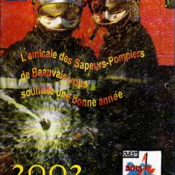 calendrier 2002 des sapeurs pompiers de beauvais, sdis 60,