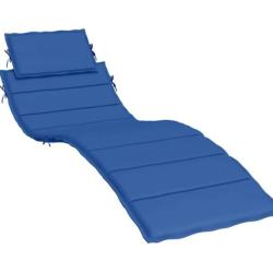 Coussin chaise longue tissu Oxford bleu royal 186x58x4 cm imperm&eacute;able confortable