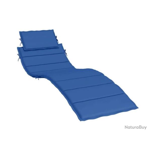 Coussin chaise longue tissu Oxford bleu royal 186x58x4 cm imperm�able confortable