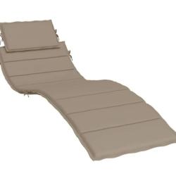 Coussin chaise longue tissu Oxford taupe 186x58x4 cm imperm&eacute;able confortable